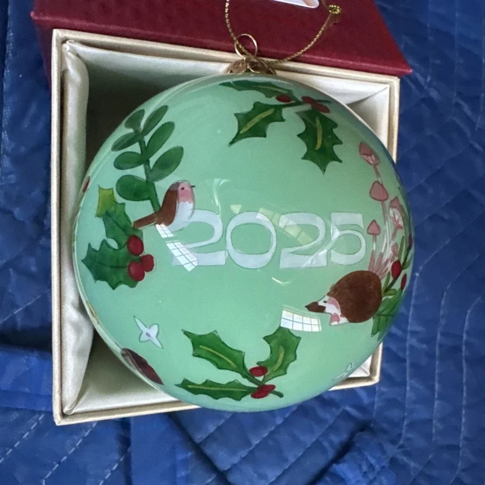 World Market Li Bien Green Woodland Gnome 2025 Glass Ball Ornament